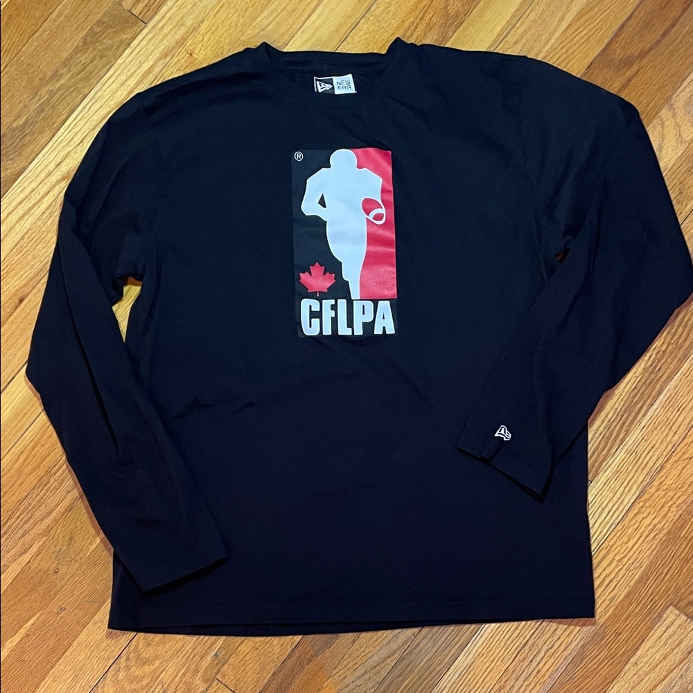 NEW ERA Black CFLPA Graphic Long Sleeve Black Sporty Athleisure Football Tee